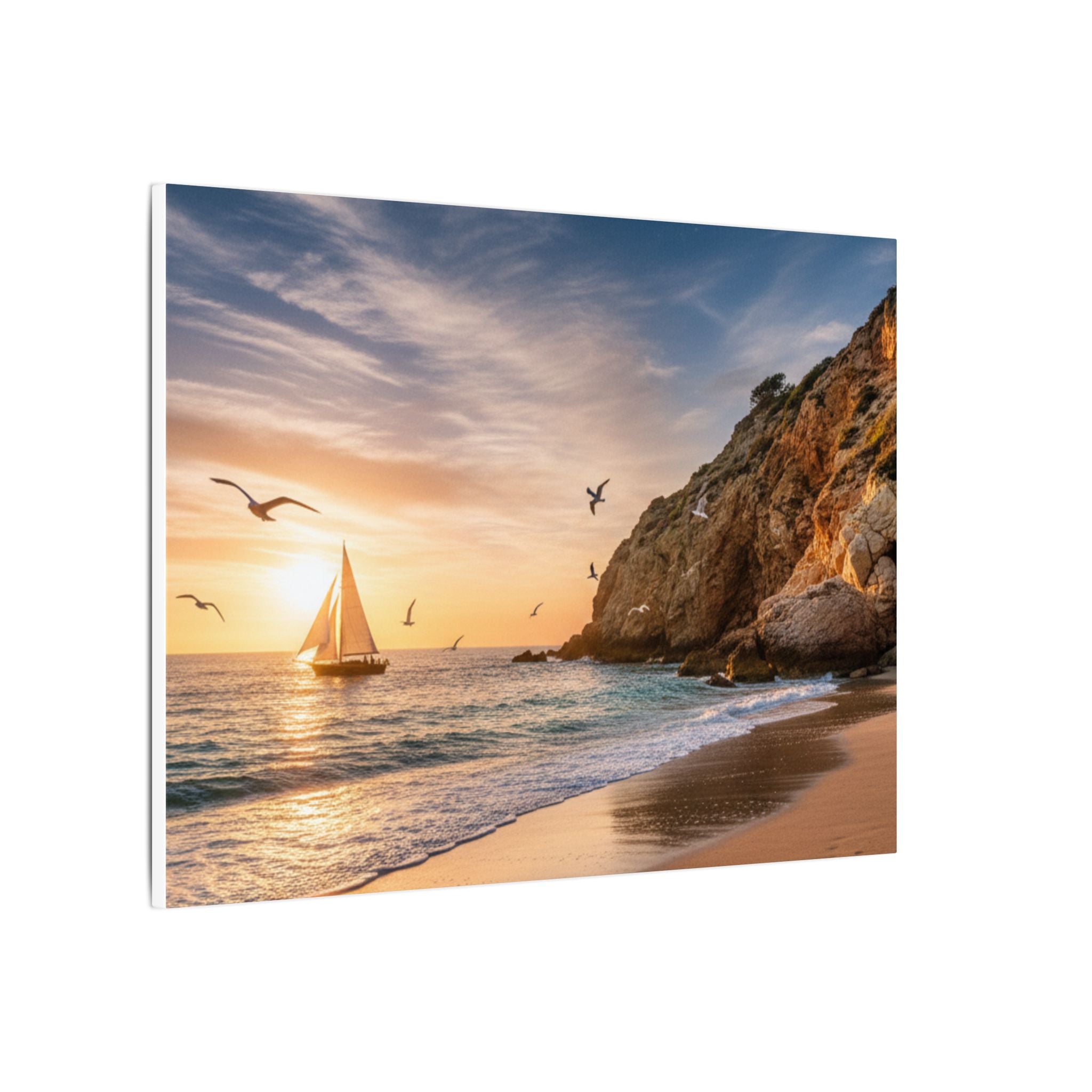 Seaside Sunset Sail Canvas