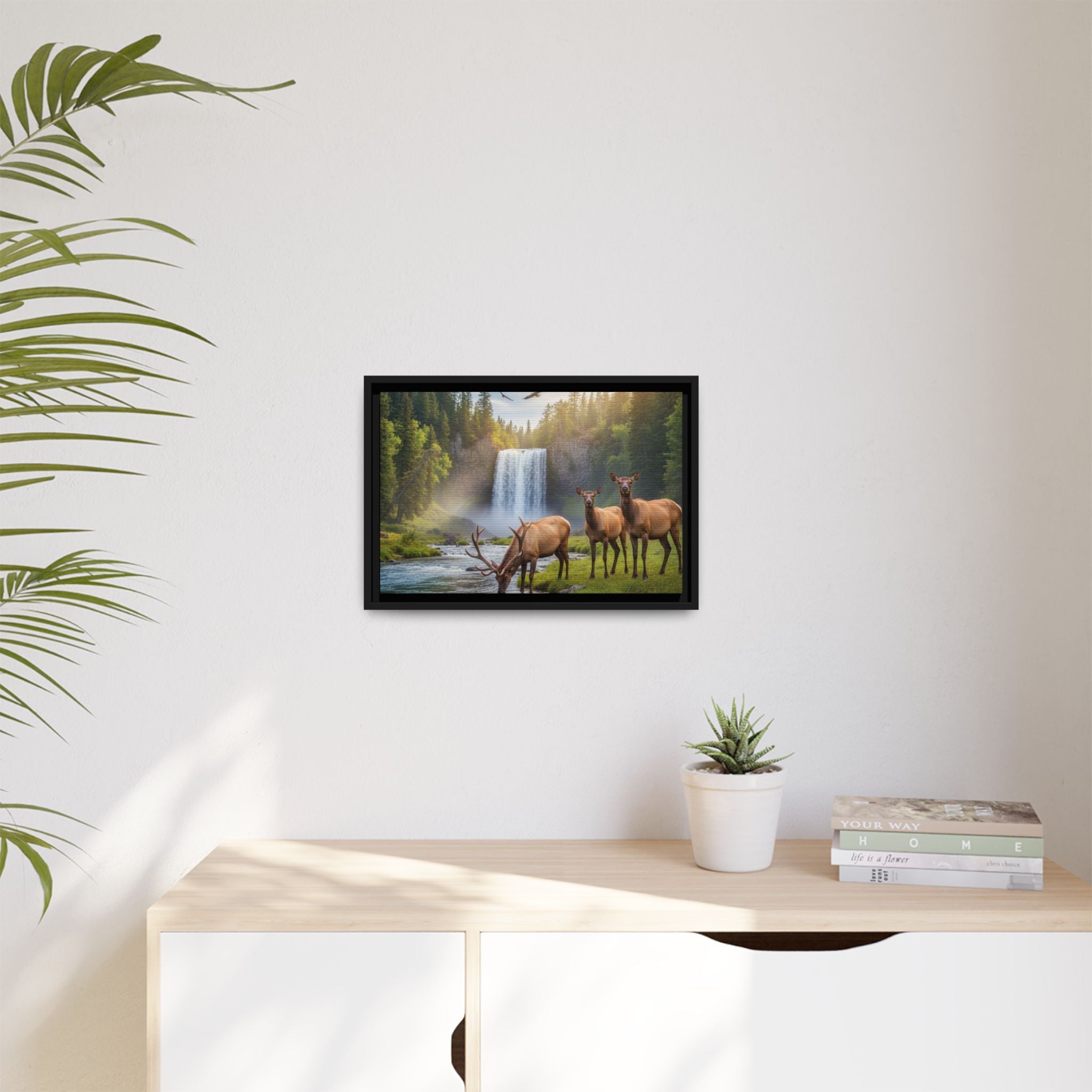 Elk Forest Landscape Wall Art - Eagles Flying - Stunning