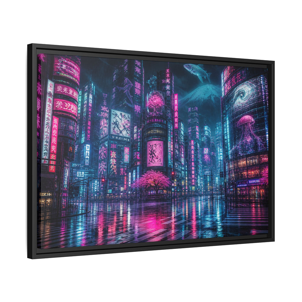 Tokyo Neon Night Canvas Wall Art Print Ready to Hang