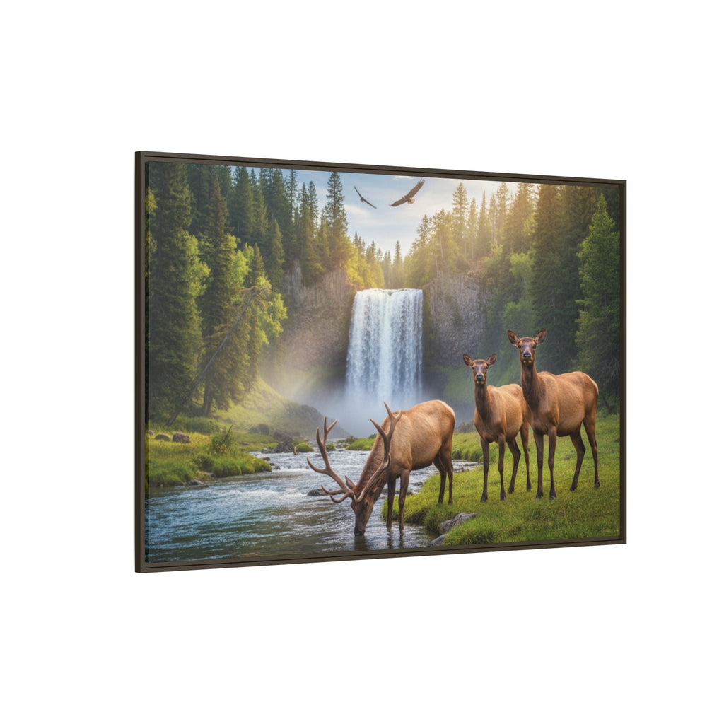Elk Forest Landscape Wall Art - Eagles Flying - Stunning