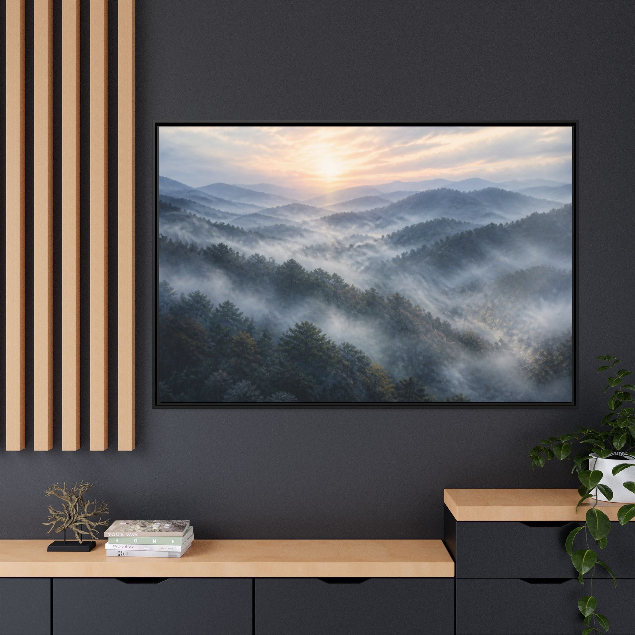 Smoky Mountains Mist Canvas Wall Art Print Ready to Hang