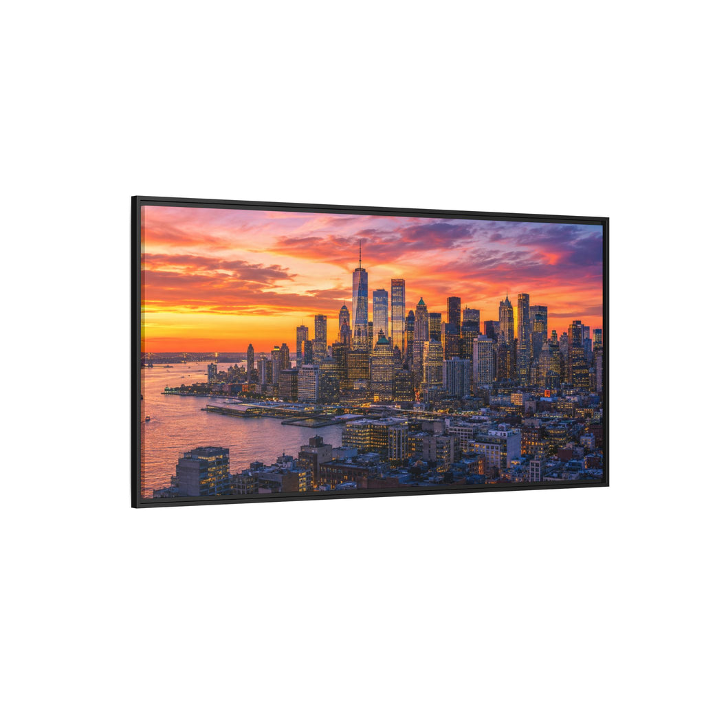 New York City Stunning — Vibrant Skyline Sunset Canvas Wall Art