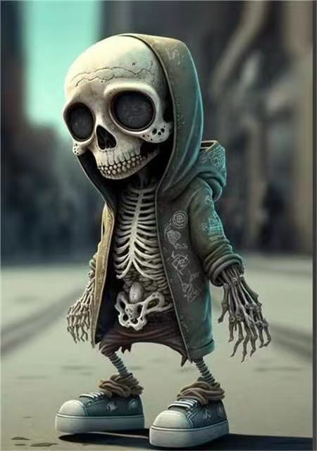 Halloween Cool Skeleton Figurines Halloween Skeleton Doll Resin Ornament Home
