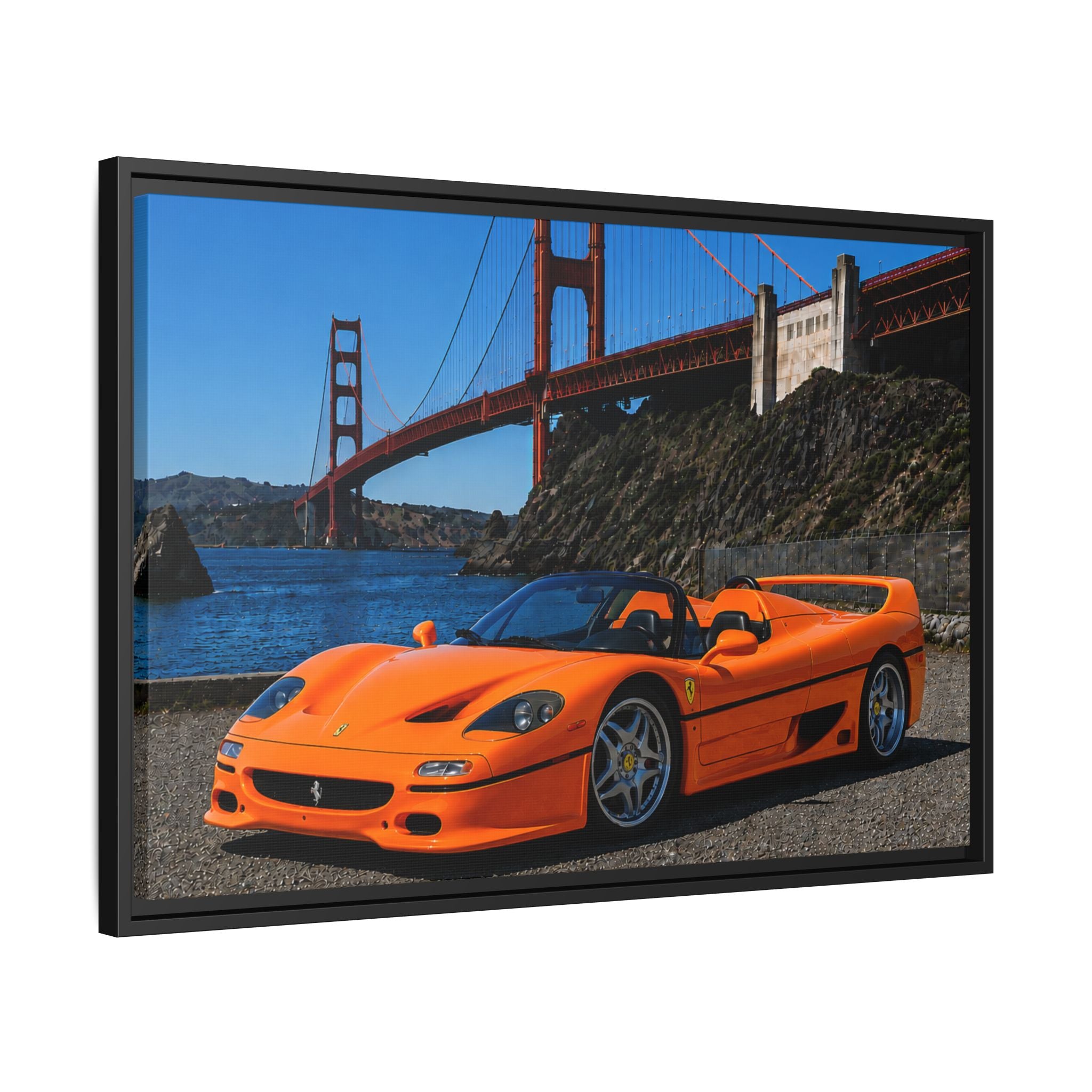 Ferrari F50 1995 - Golden Gate Bridge - Framed Canvas Print - Stunning