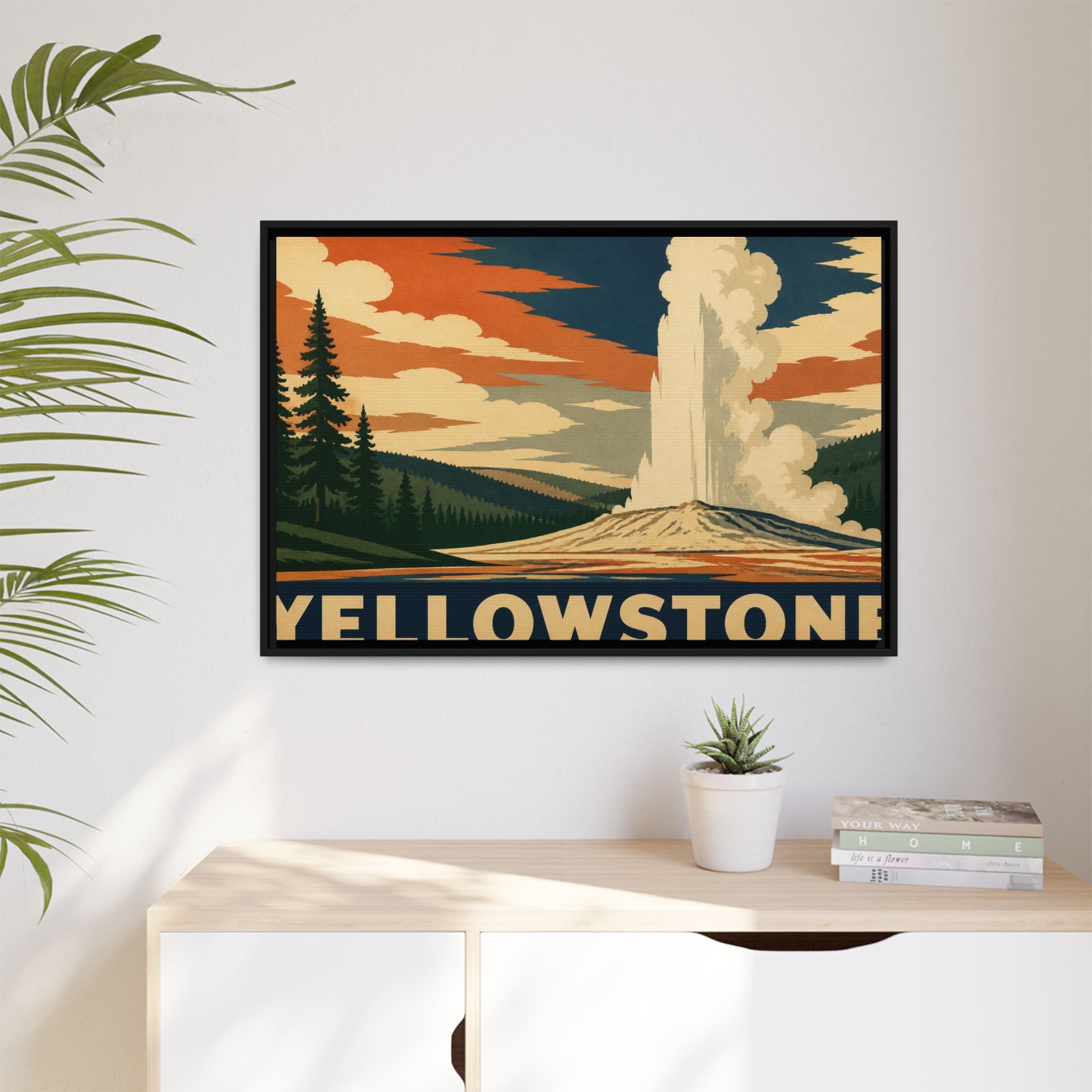 Yellowstone Vintage Travel Poster Canvas Wall Art Print Ready to Hang