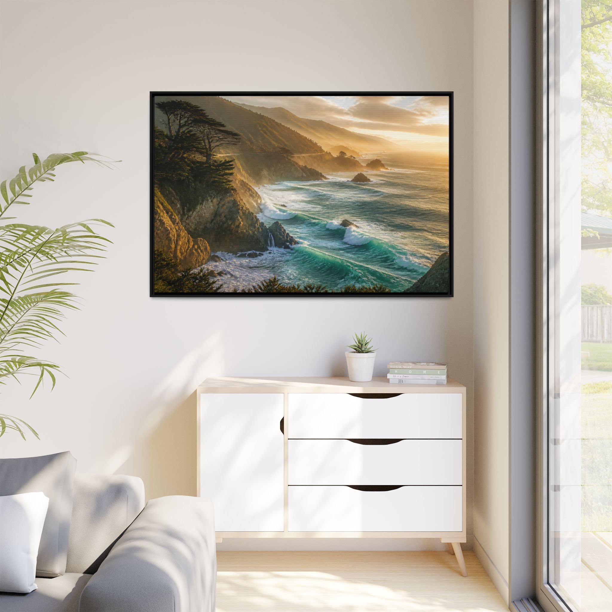 Big Sur Coastal Waves Canvas Wall Art Print Ready to Hang
