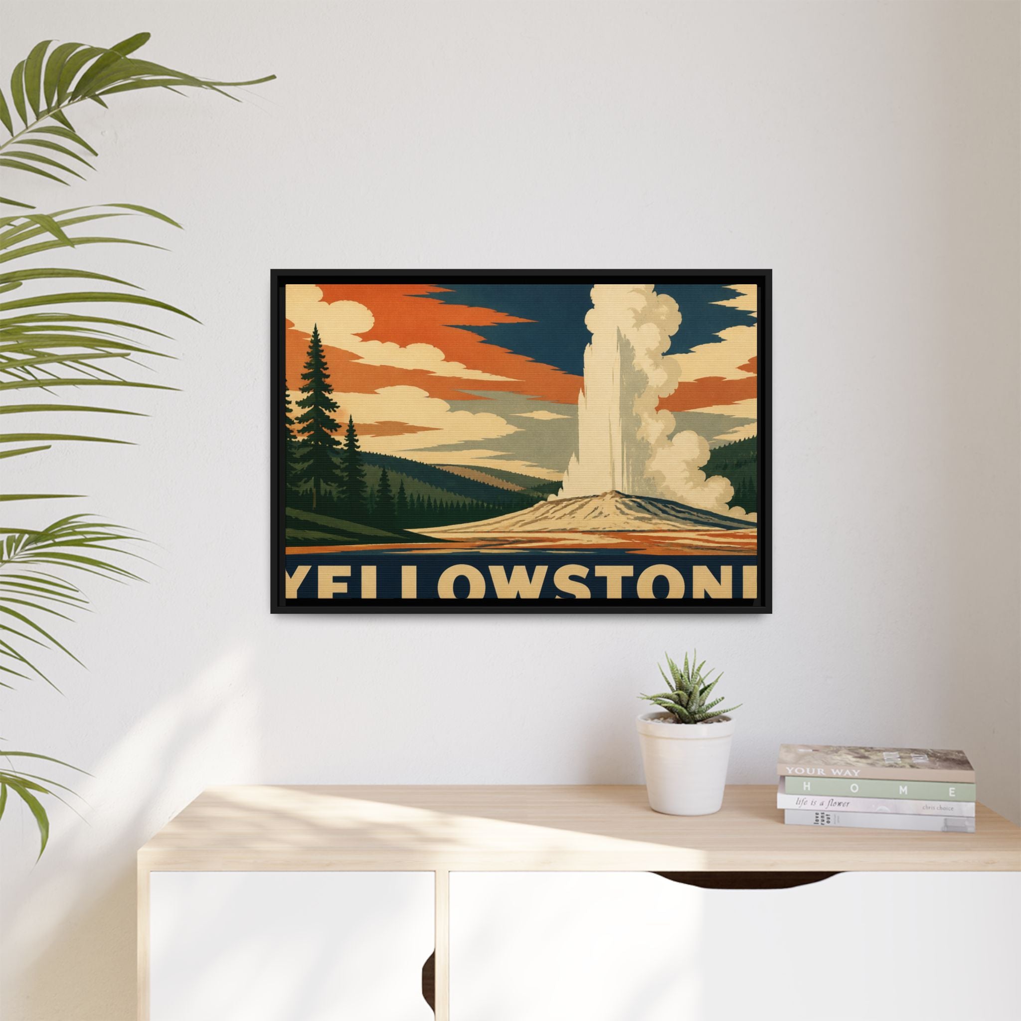 Yellowstone Vintage Travel Poster Canvas Wall Art Print Ready to Hang