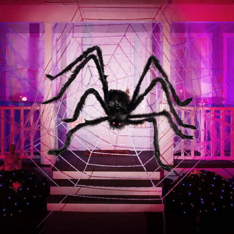 5 FT Giant Halloween Spider, Large Black Yard Lawn Garden Patio Decor For
