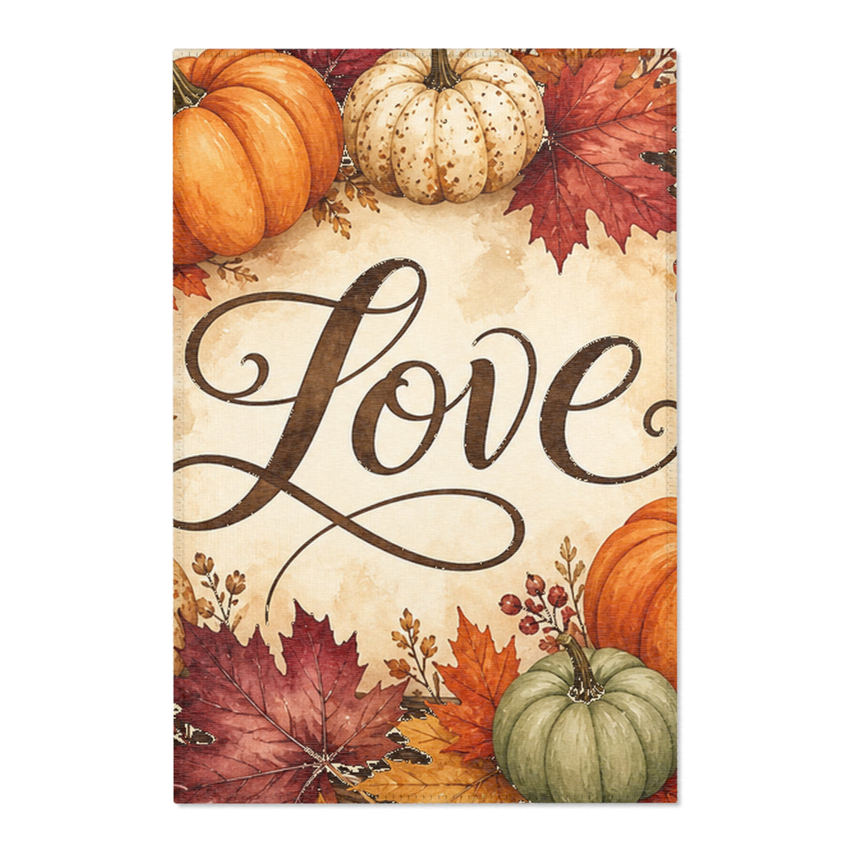 Autumn Pumpkin Love Bath Mat Non Slip Fall Kitchen Mat Halloween Thanksgiving Gift Rug