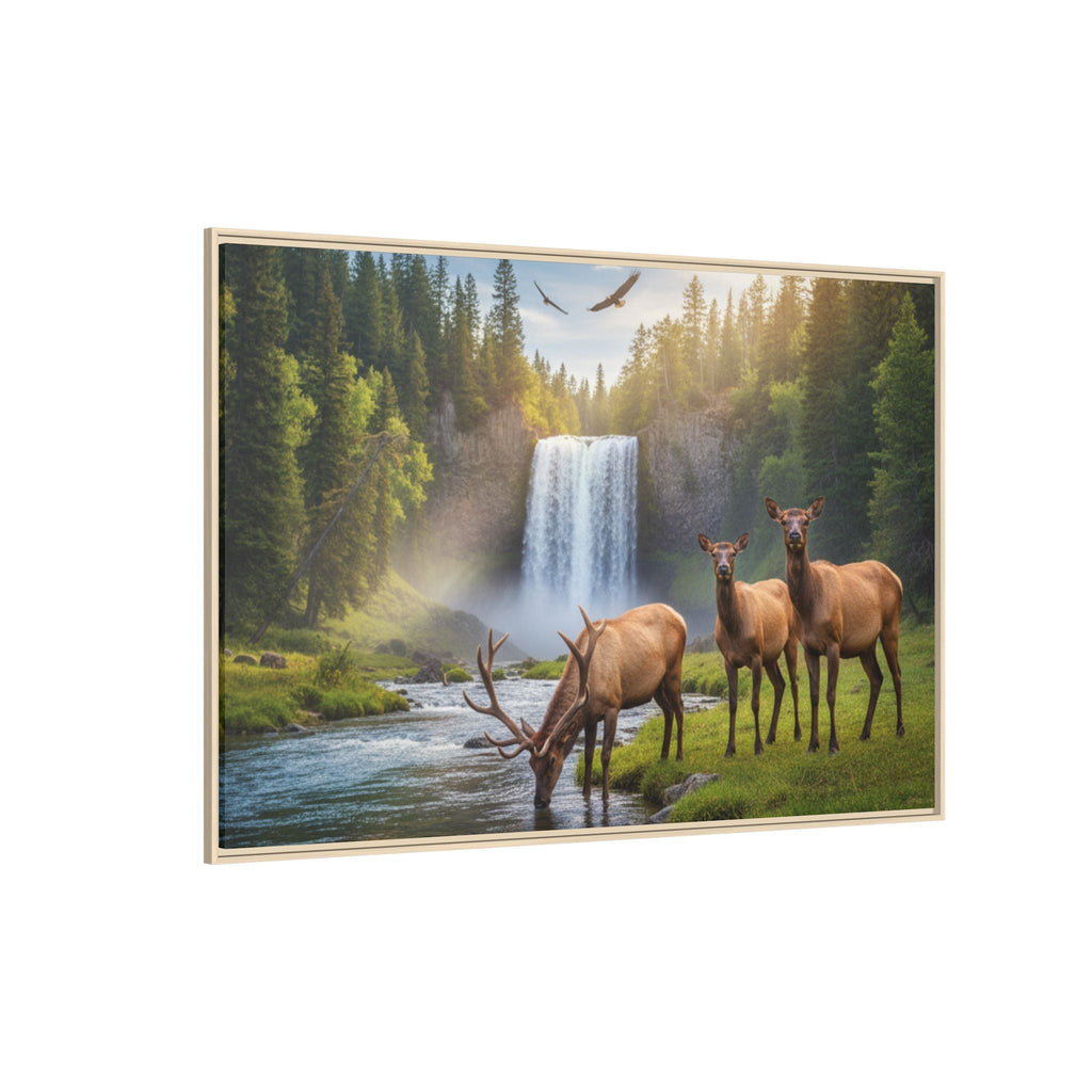 Elk Forest Landscape Wall Art - Eagles Flying - Stunning