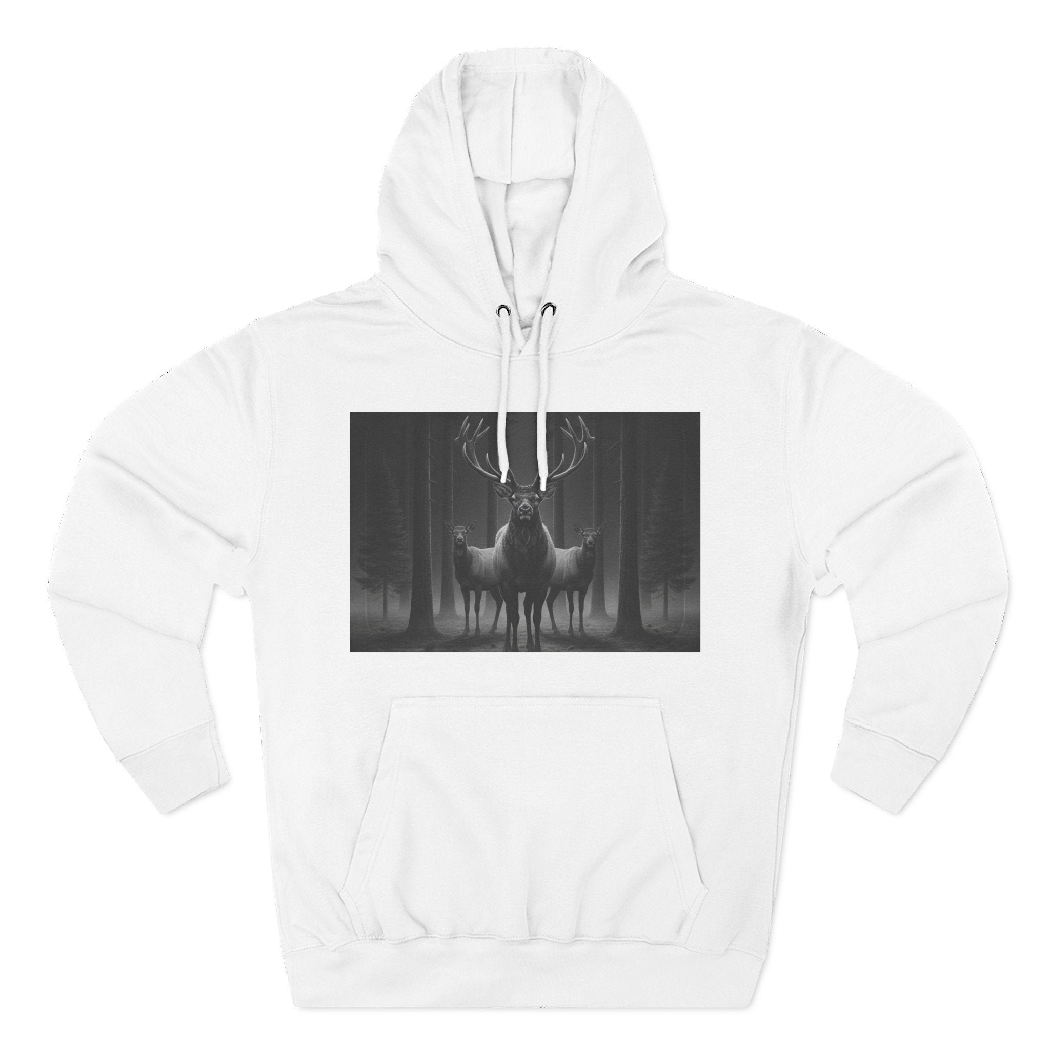 Mystic Stag Hoodie — Dark Forest Elk Trio Graphic Fleece