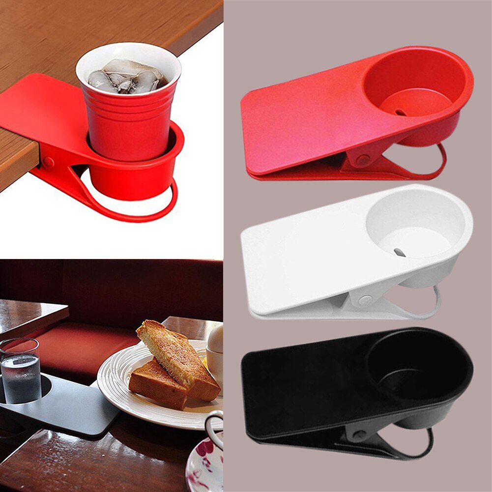 New Office Storage Rack Water Cup Holder Clip Table Desk Bottle Shelf Organizer Beverage Racks Table Clips Drink Cups Holder