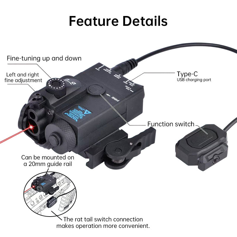 MINI-A2 PEQ15 Laser & Tactical Light - 20MM Picatinny Rail Mount, Red/Green.