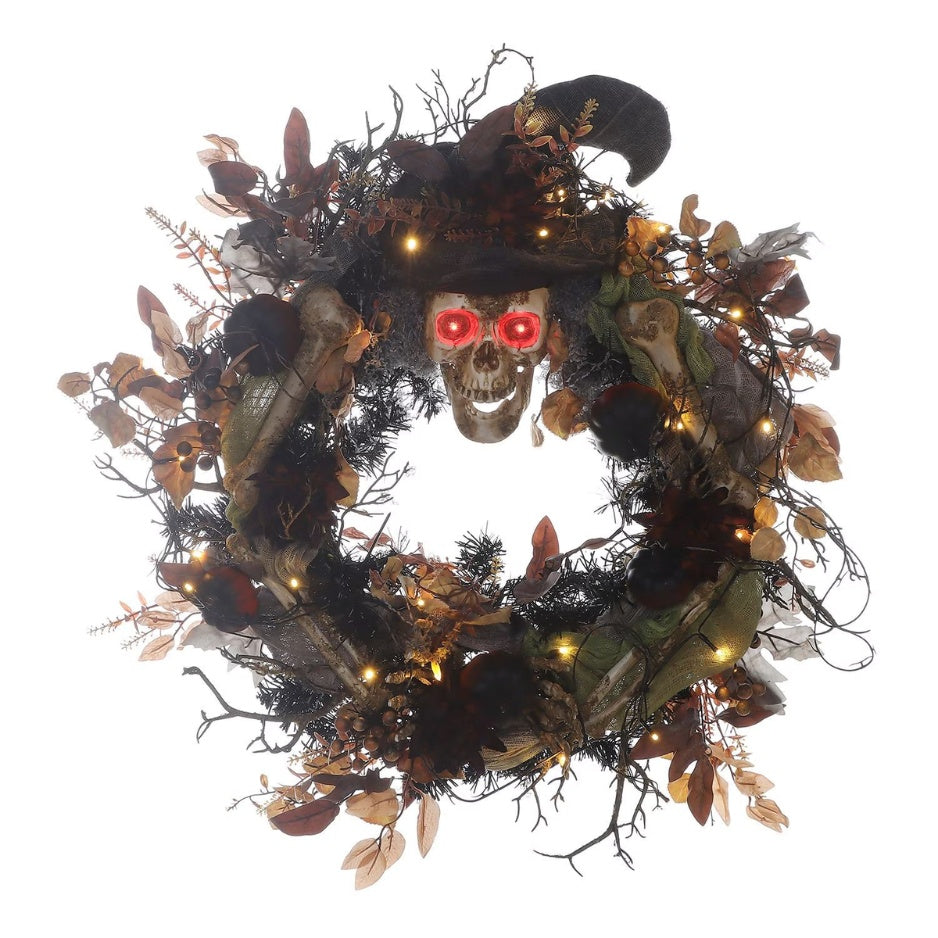 Skeleton Wreath Halloween Decorations Hauntingly Beautiful Halloween Decor