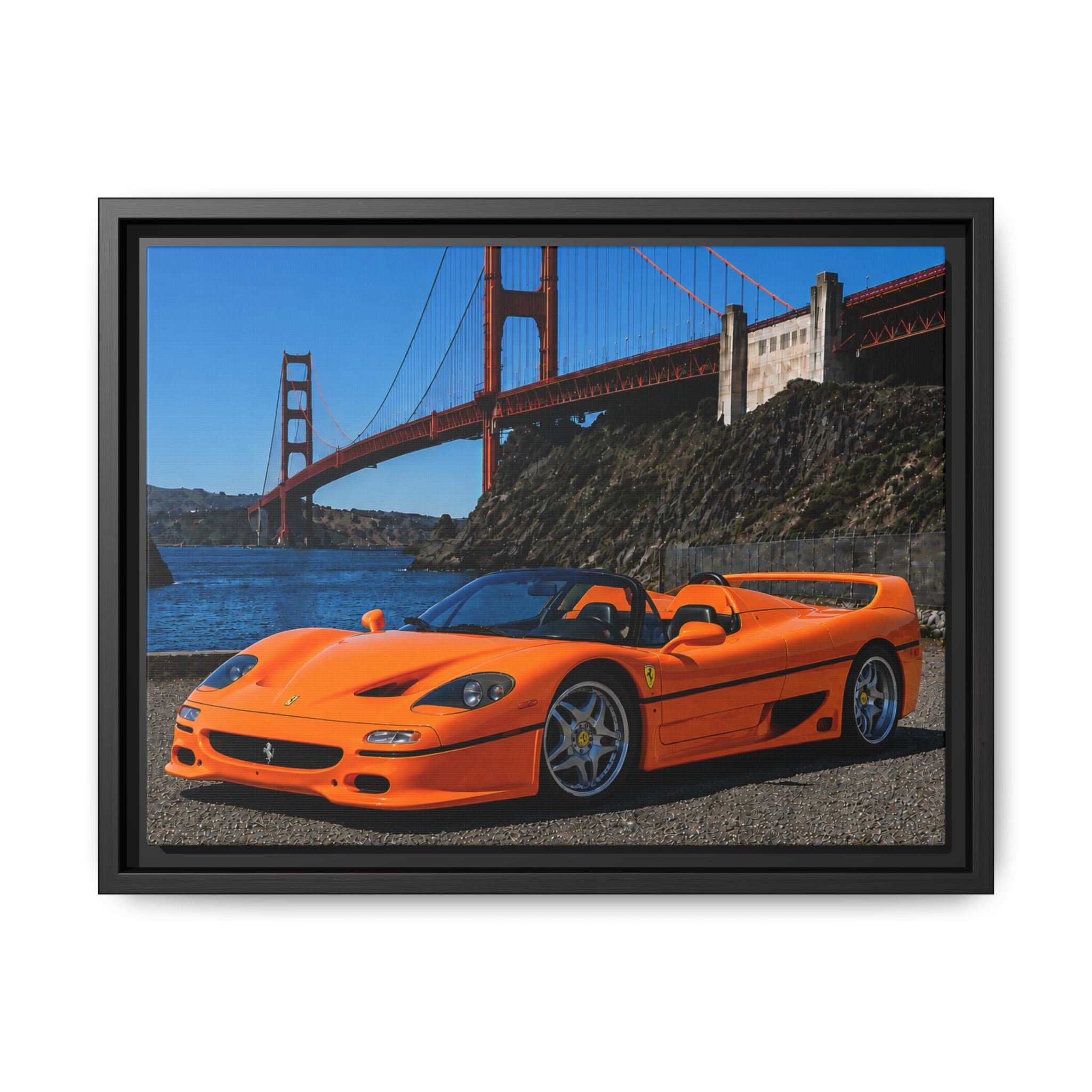Ferrari F50 1995 - Golden Gate Bridge - Framed Canvas Print - Stunning