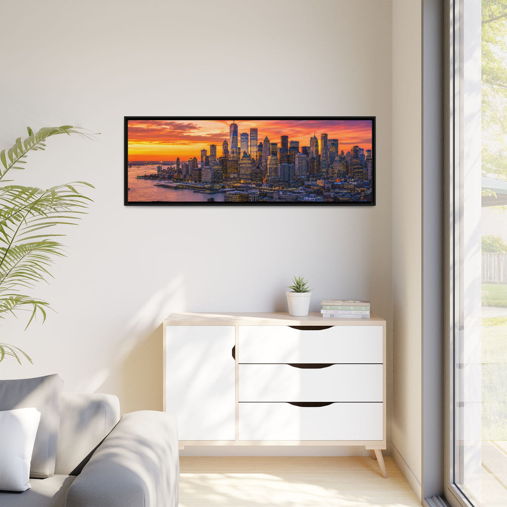 New York City Stunning — Vibrant Skyline Sunset Canvas Wall Art
