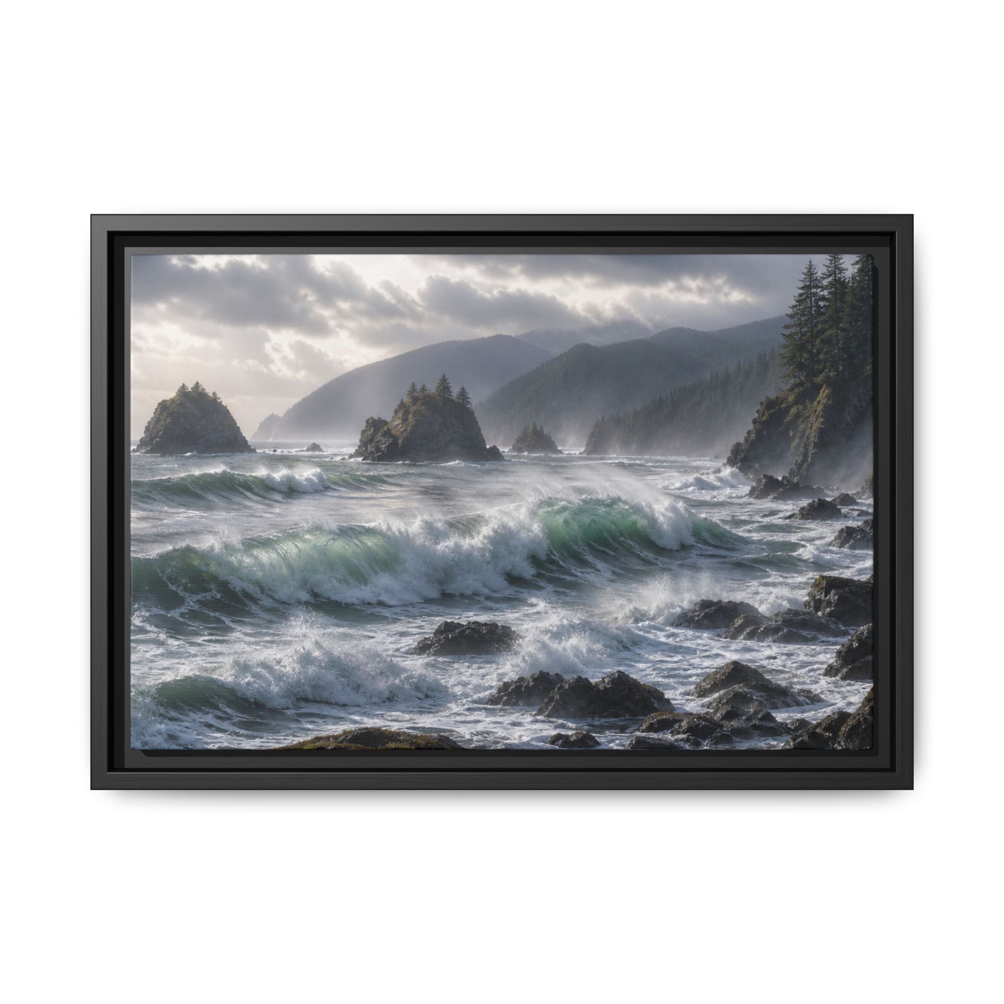 Oregon Coast Waves Canvas Wall Art Print Ready to Hang