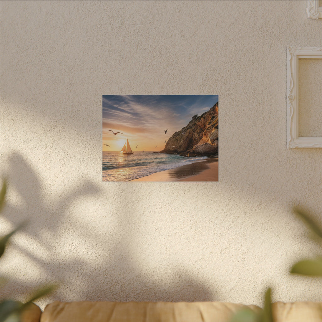 Seaside Sunset Sail Canvas