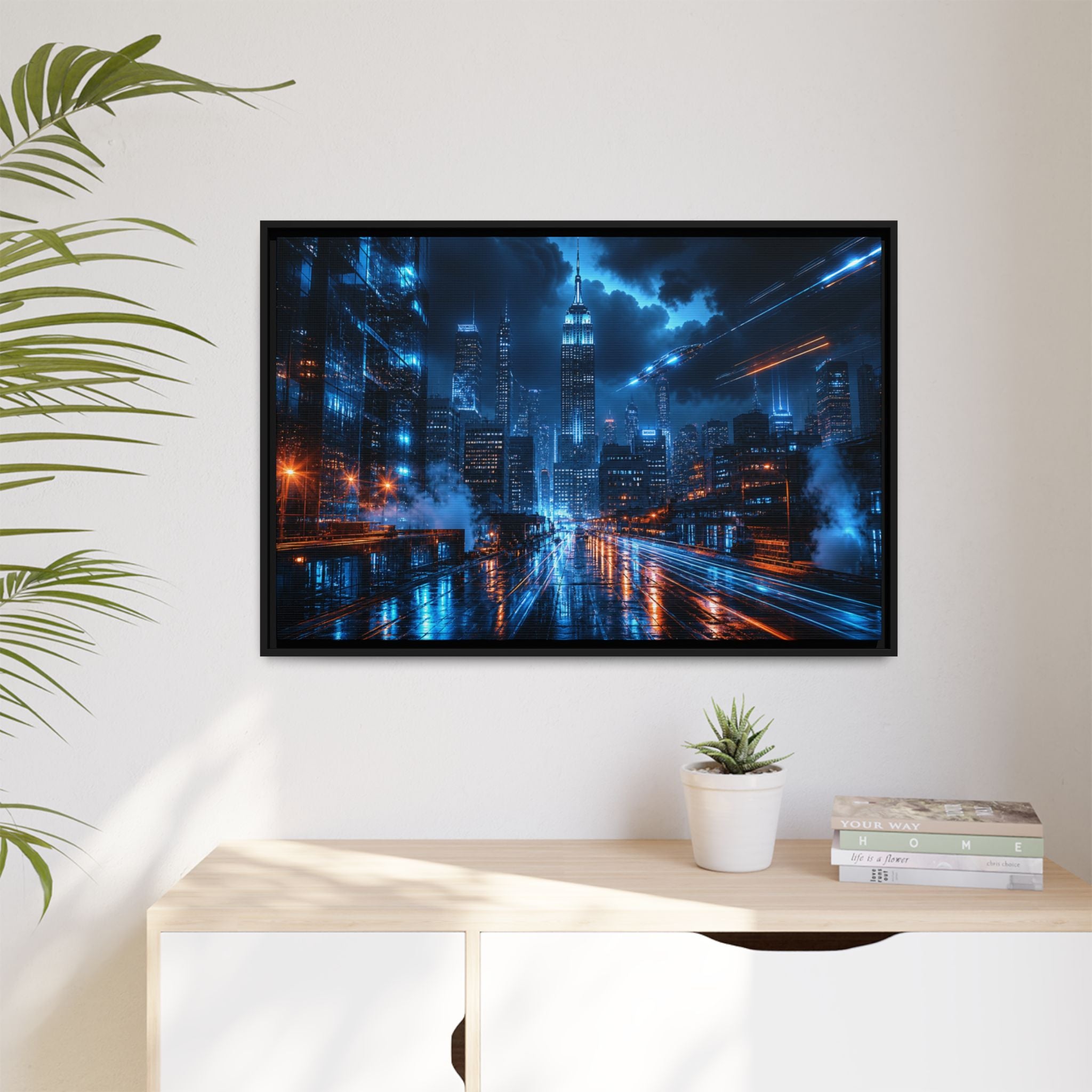 New York City Night Canvas Wall Art Print Ready to Hang