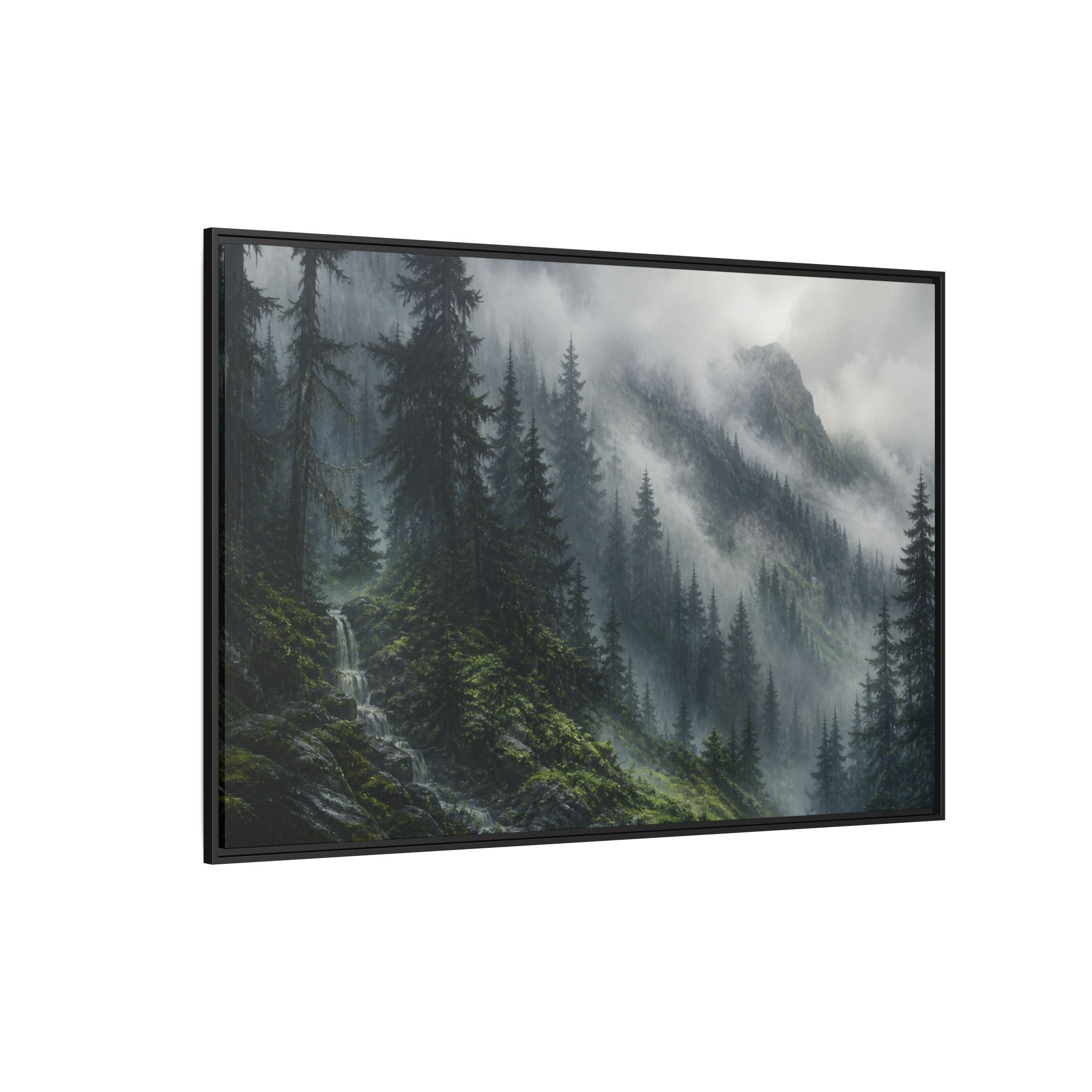 Cascades Fog Forest Canvas Wall Art Print Ready to Hang