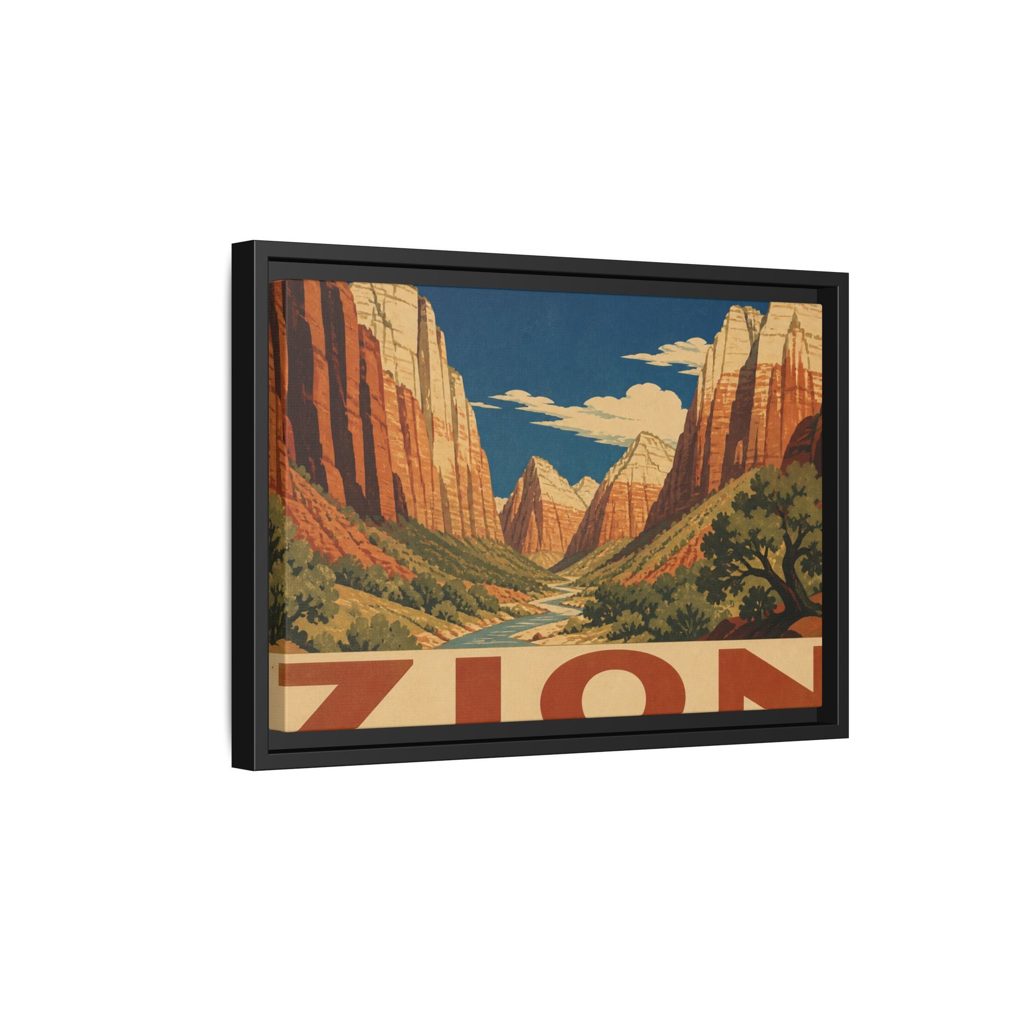 Zion Vintage Travel Poster Canvas Wall Art Print Ready to Hang