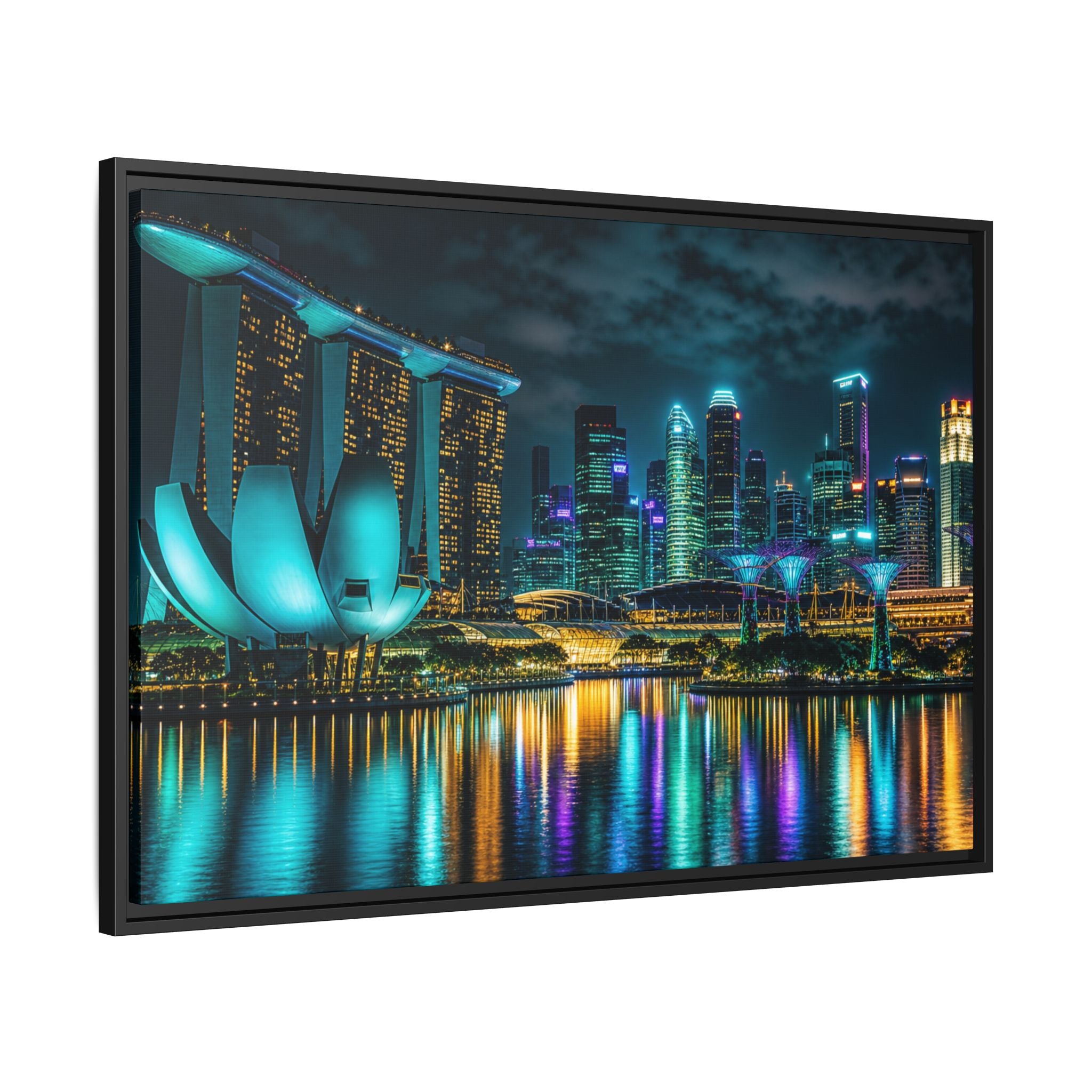 Singapore Marina Bay Night Canvas Wall Art Print Ready to Hang