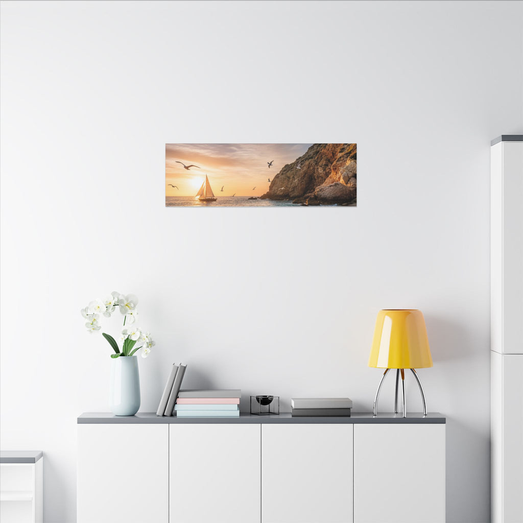 Seaside Sunset Sail Canvas