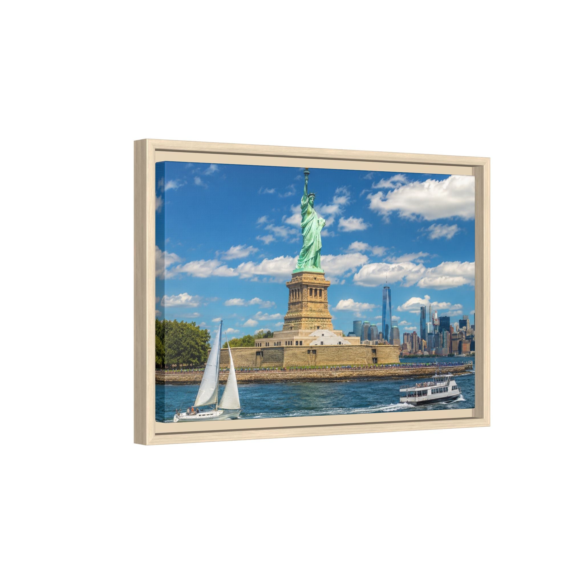 Statue of Liberty Matte Framed Canvas Print — New York City Landmark Wall Art