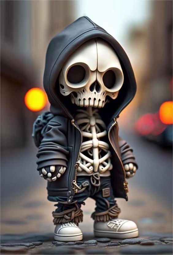 Halloween Cool Skeleton Figurines Halloween Skeleton Doll Resin Ornament Home