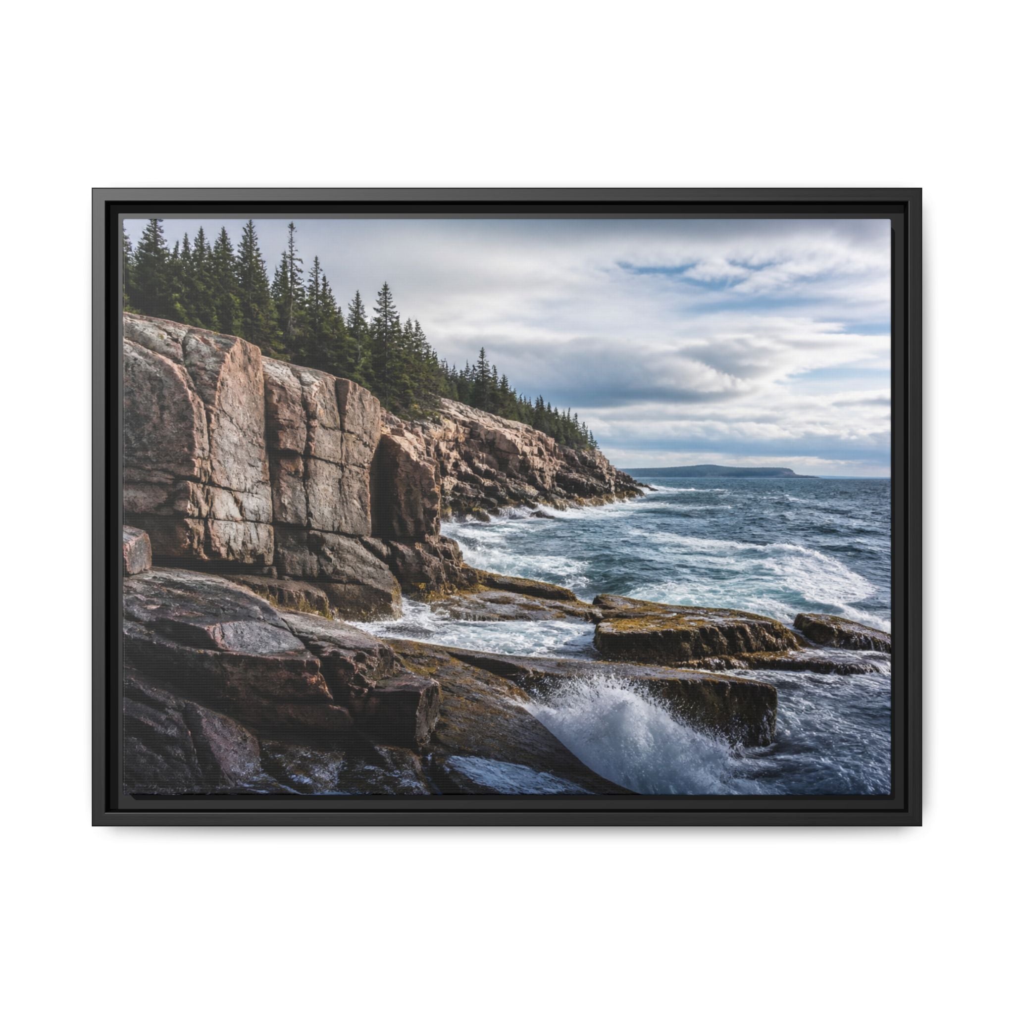 Acadia Shore Waves Canvas Wall Art Print Ready to Hang