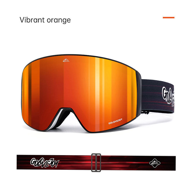 Magnetic ski goggles for men and women double anti-fog outdoor sports riding equipment goggles windproof