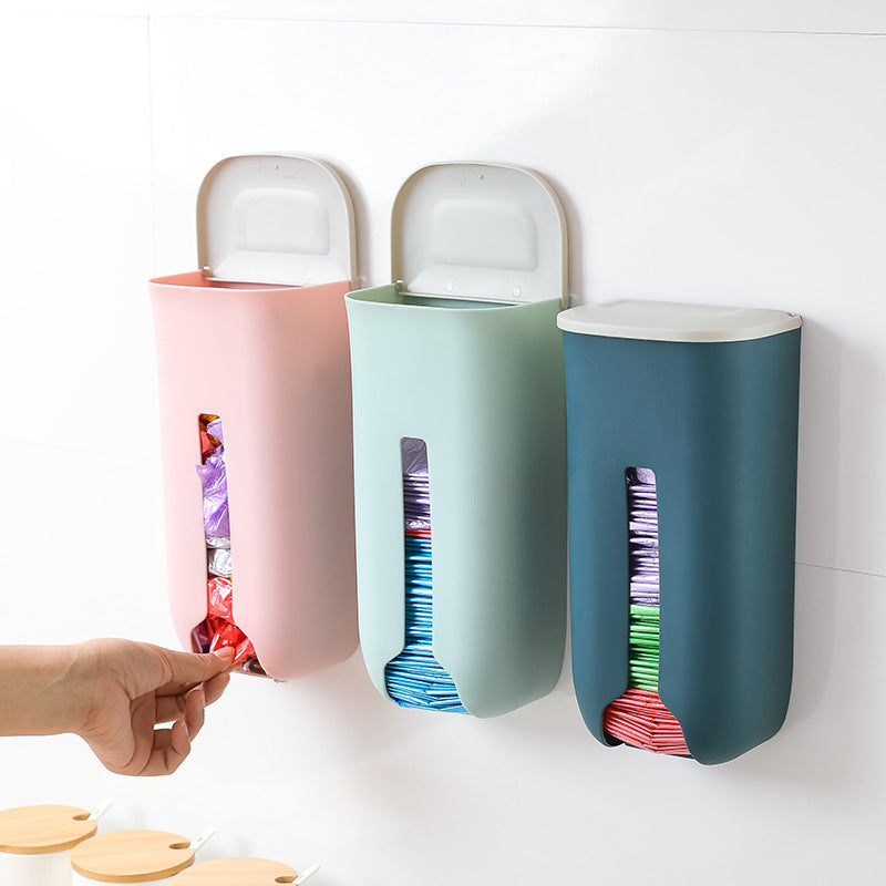 A203 Plastic Bag Storage Box Kitchen Wall-Mounted Garbage Bag Box Extraction Garbage Bag Storage Box