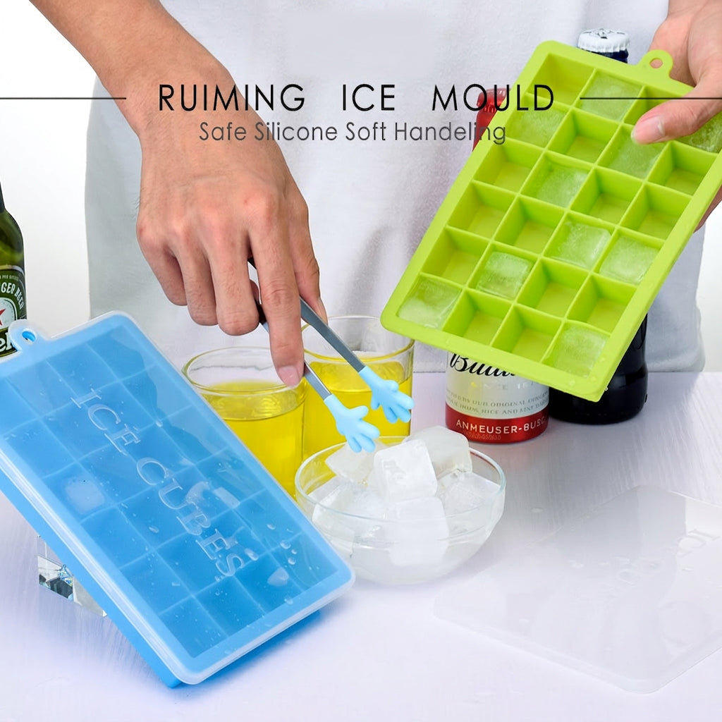 Silicone Ice Cube Tray with Lid, 24-Grid