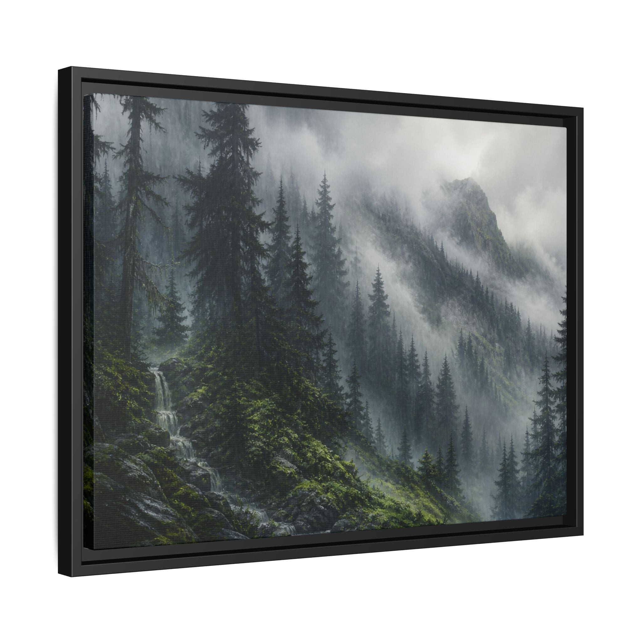 Cascades Fog Forest Canvas Wall Art Print Ready to Hang