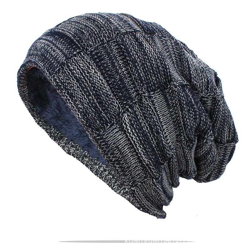 Plush pullover hat unisex ear protection knitted pile up hat for men and women