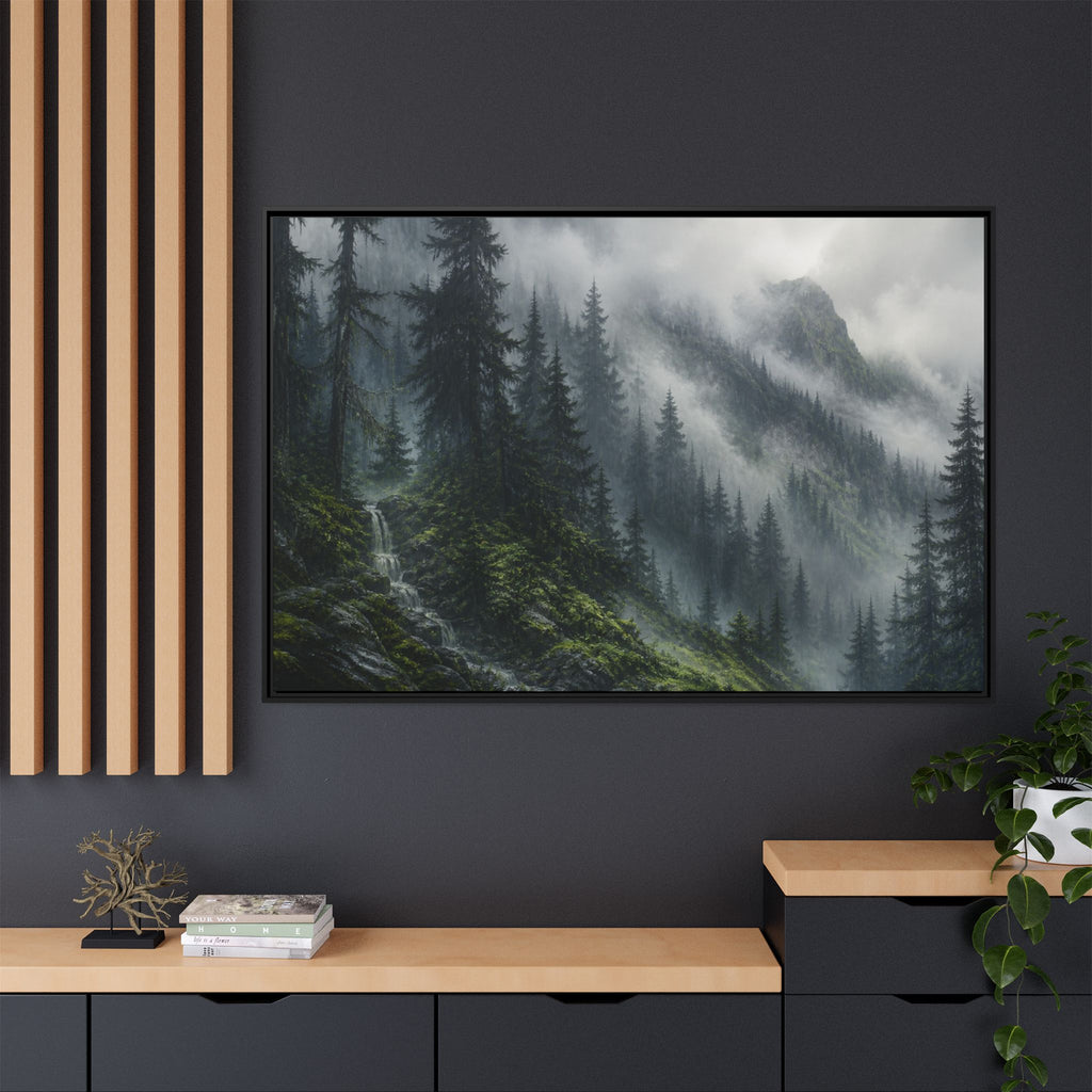 Cascades Fog Forest Canvas Wall Art Print Ready to Hang