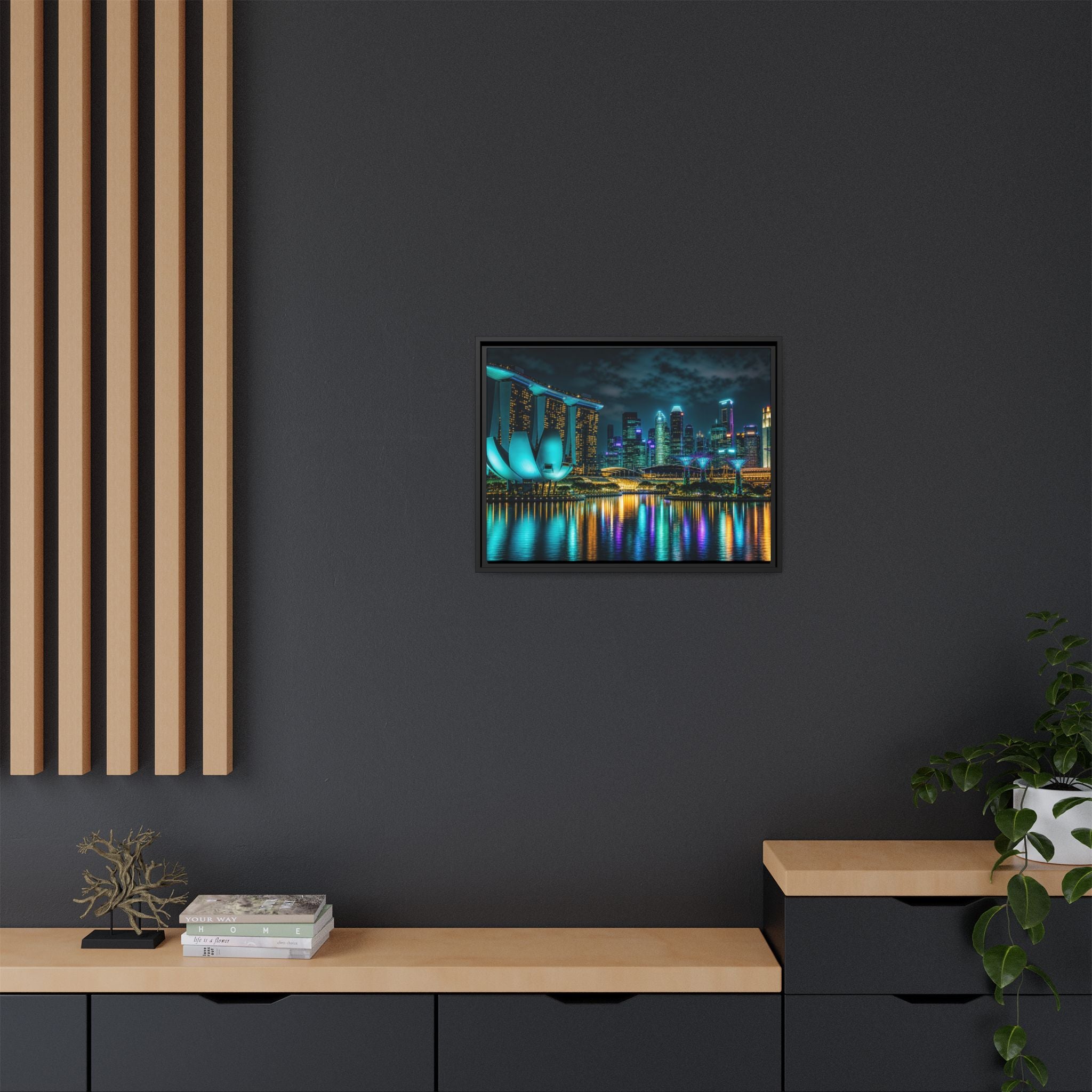 Singapore Marina Bay Night Canvas Wall Art Print Ready to Hang
