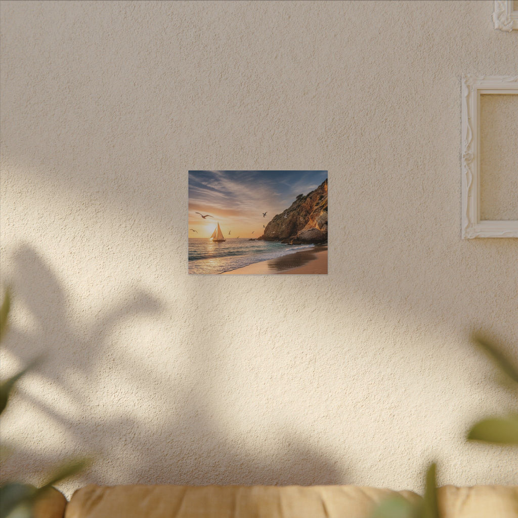 Seaside Sunset Sail Canvas