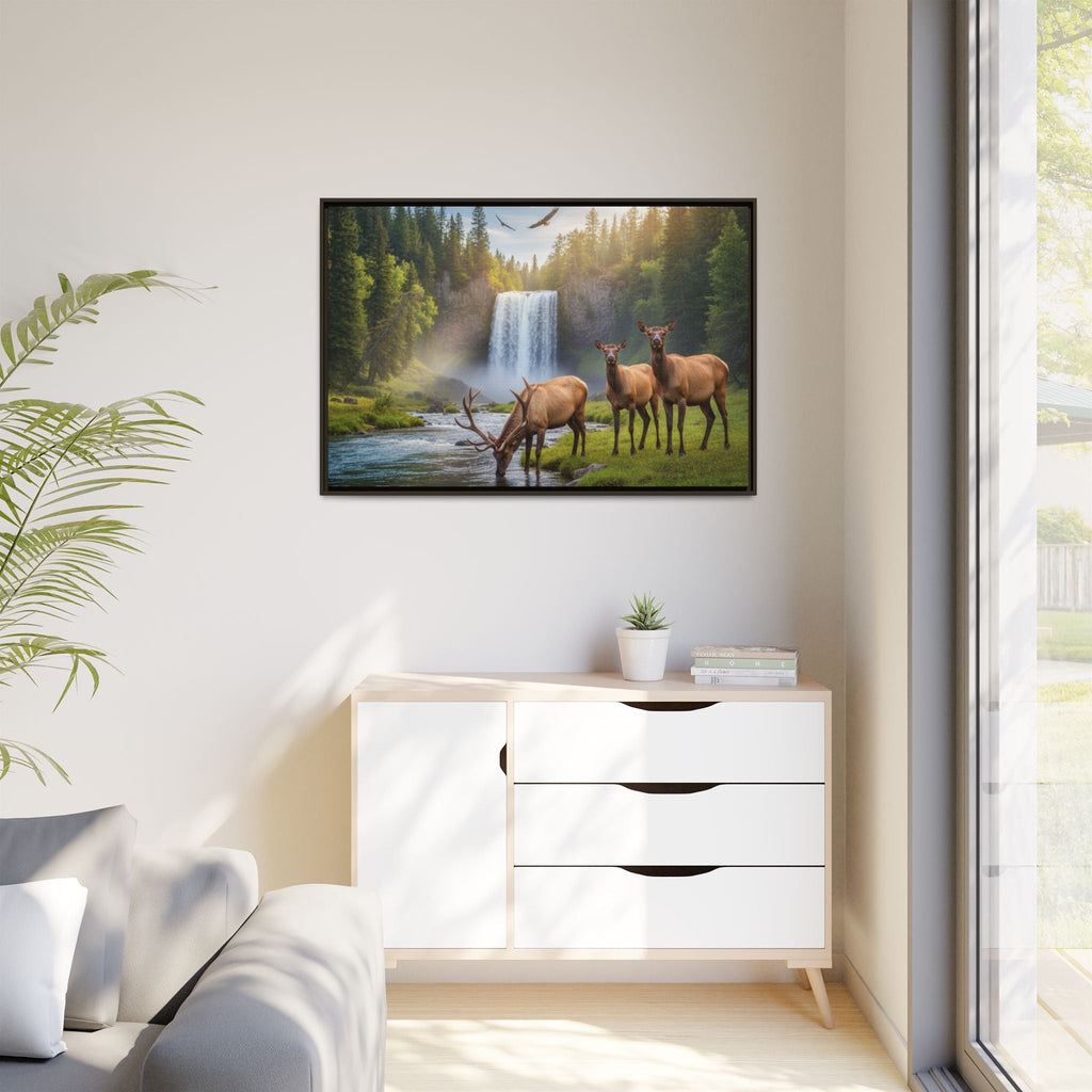 Elk Forest Landscape Wall Art - Eagles Flying - Stunning