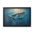 Whale Family Canvas Wall Art - Framed - Stunning