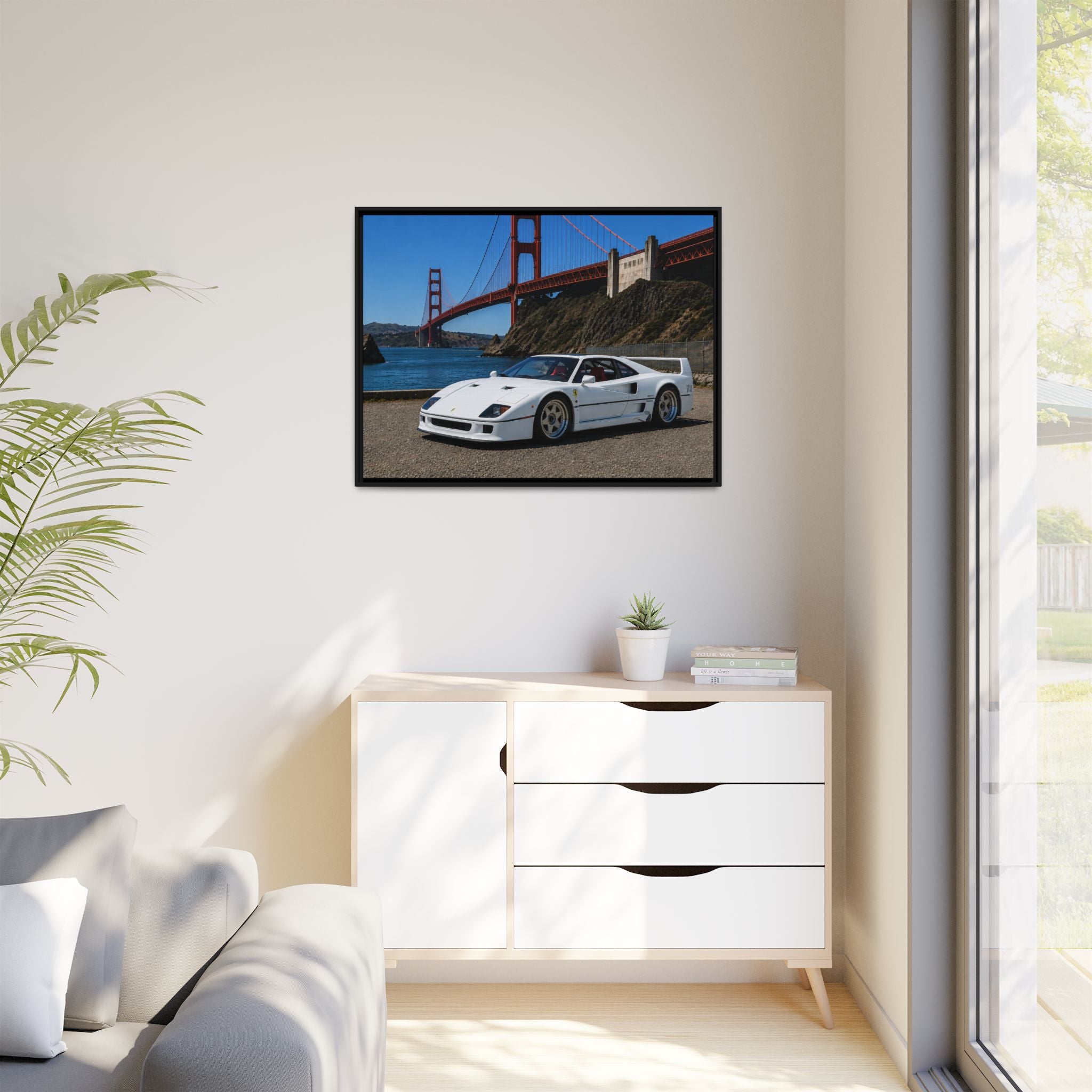 Ferrari F40 1987 Canvas Print — Golden Gate Bridge - Stunning Photo