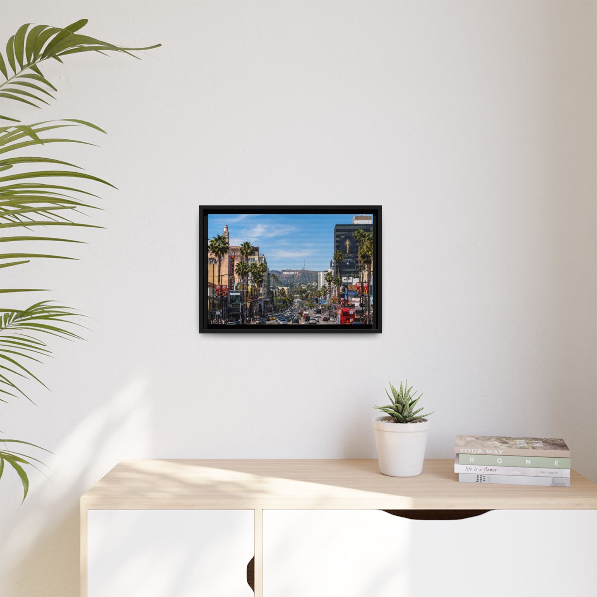 Hollywood Boulevard Matte Canvas Print — Framed Wall Art