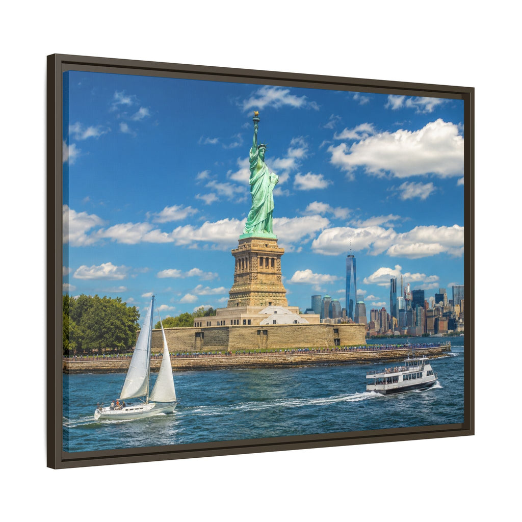 Statue of Liberty Matte Framed Canvas Print — New York City Landmark Wall Art