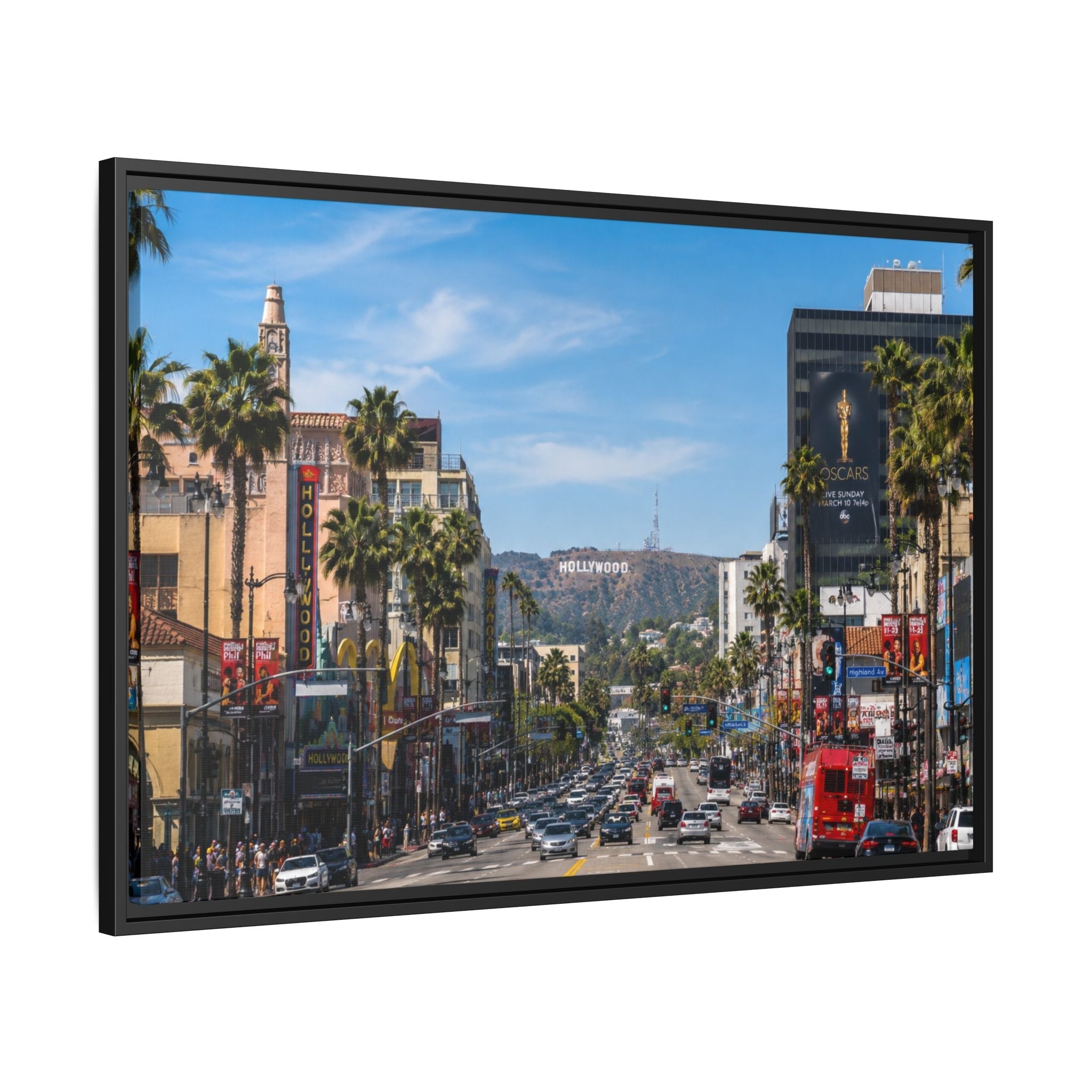 Hollywood Boulevard Matte Canvas Print — Framed Wall Art