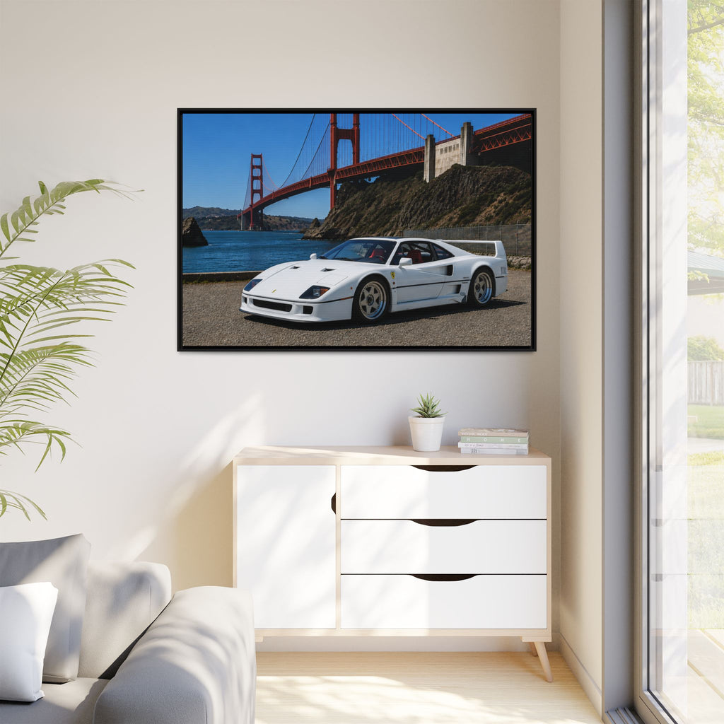 Ferrari F40 1987 Canvas Print — Golden Gate Bridge - Stunning Photo