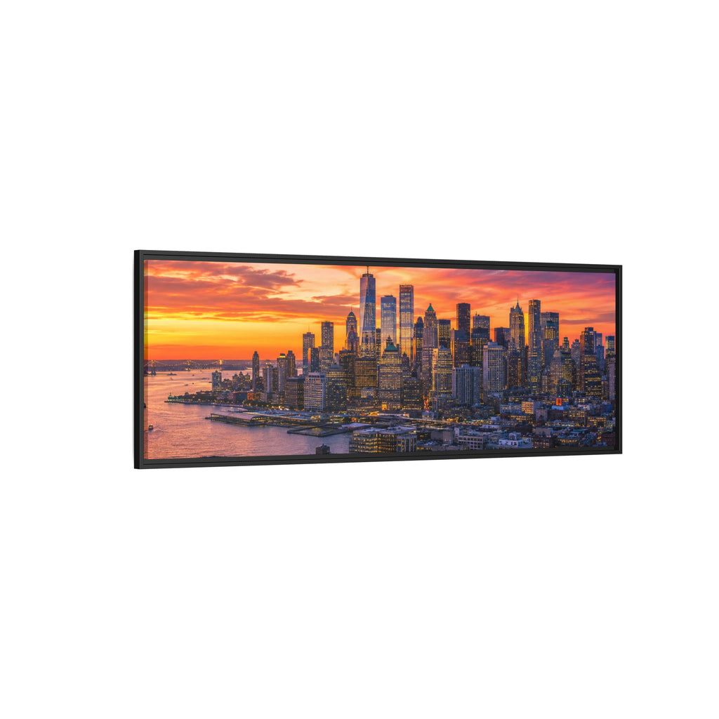 New York City Stunning — Vibrant Skyline Sunset Canvas Wall Art
