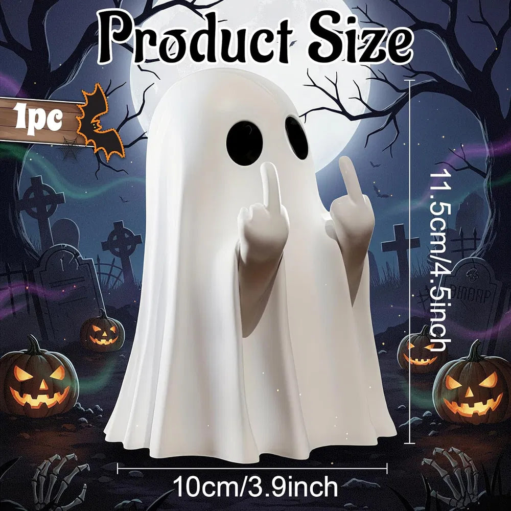 Halloween Ghost Figurine, Spooky Resin Ghost Statue, Cute Ghost Halloween