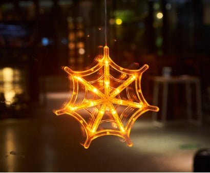 Halloween Window Hanging LED Lights Spider Pumpkin Hanging Ghost Horror