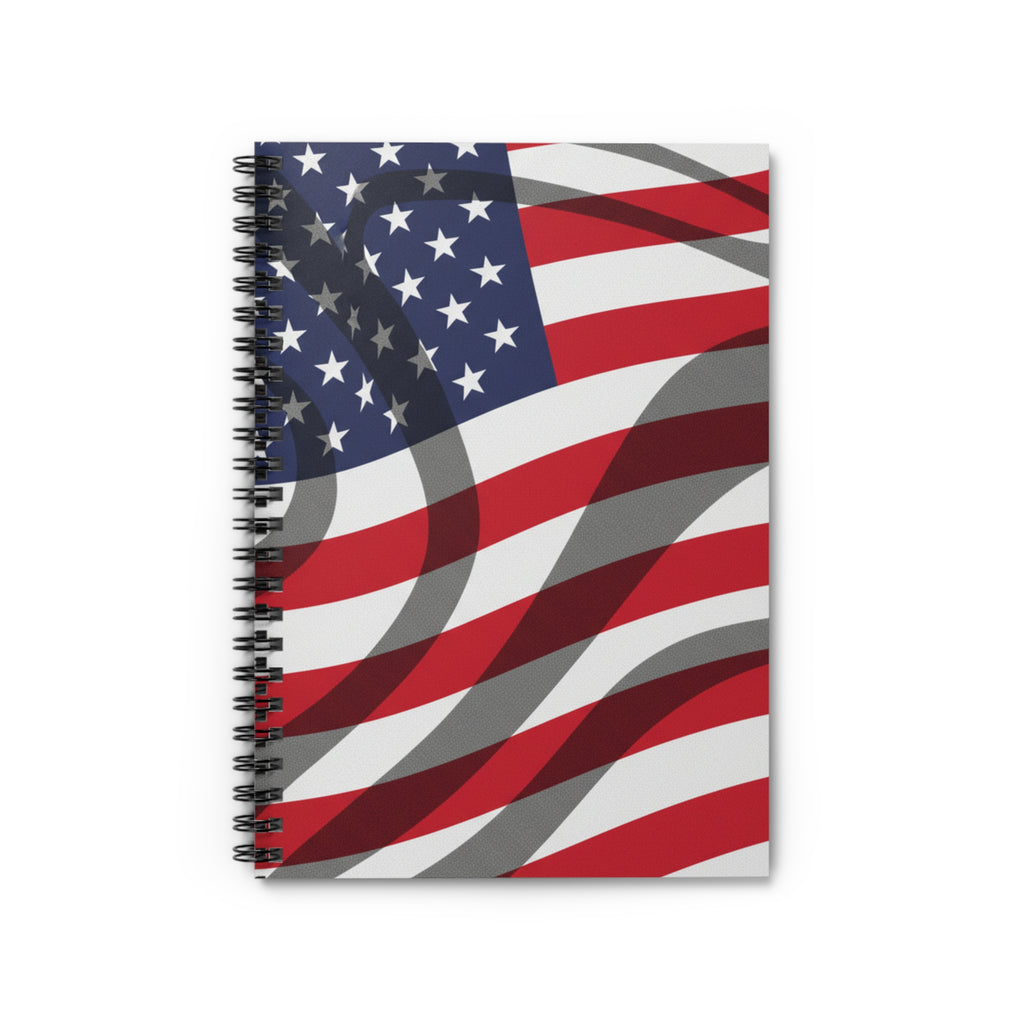 American Flag Spiral Notebook — Patriotic Ruled Journal for Notes & School