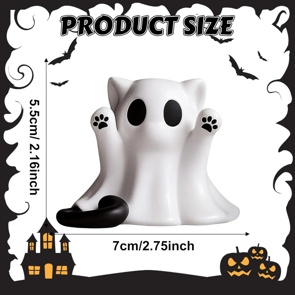 Halloween Ghost Figurine, Spooky Resin Ghost Statue, Cute Ghost Halloween